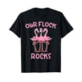 thumbnail image 1 of GOSMITH Our Flock Rocks Flamingo Matching Family Vacation Group T-Shirt black, 1 of 5