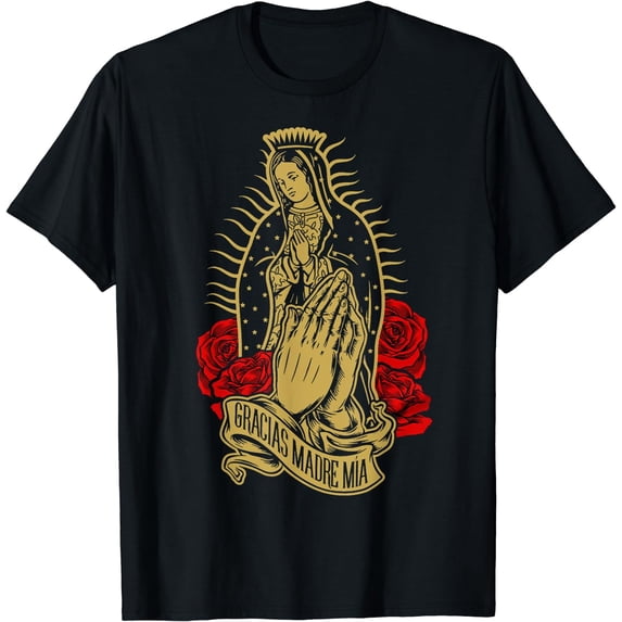 GOSMITH Our Lady Virgen De Guadalupe Gracias Madre Mía T-Shirt 214244-black