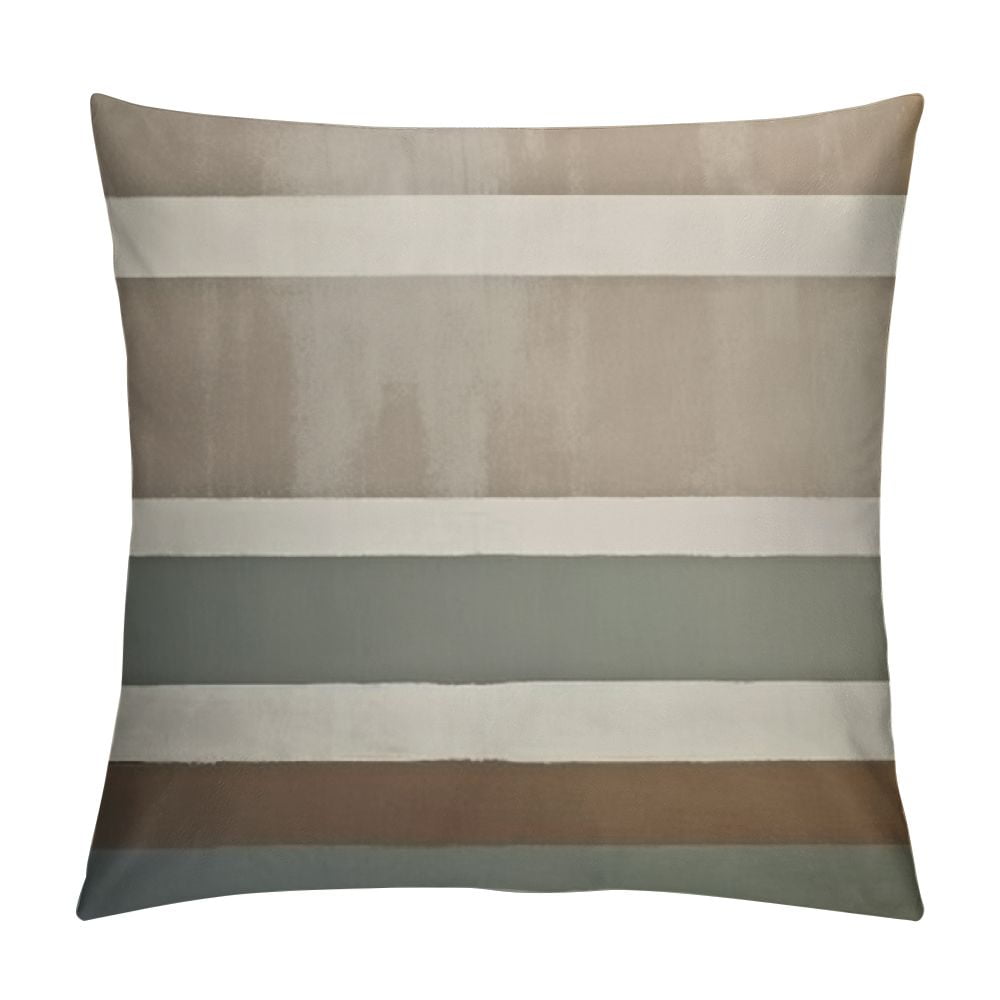 GOSMITH Outdoor Brown Pillow Covers Light Brown Gray Striped Decorative ...