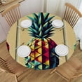 thumbnail image 1 of GOSMITH Outdoor Fitted Summer Colorful Fresh Pineapple Tropical Fruit Round Tablecloth, 36in-70in White, 1 of 7