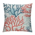thumbnail image 1 of GOSMITH  Outdoor Throw Pillow Cover Red Pink and Mint Corals Tropical Reef Nautical Decorative Pillows Farmhouse Cushion Cases Home Decor for Couch, 1 of 5
