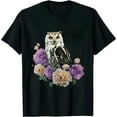 thumbnail image 1 of GOSMITH Owl Purple Rose Collection Cute Owl Lover Gift T-Shirt, 1 of 3