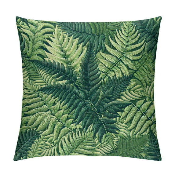 GOSMITH Palm Leaf Pillow , Exotic Pattern with Tropical Leaves in Watercolor Art Style Jungle Luau Hawaii, Decorative Printed Pillowcase, Fern Green