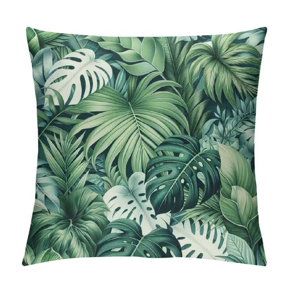 Green Palm Leaf - Cushion Cover