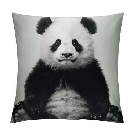 GOSMITH Panda Pillow Covers Decorative Throw Pillow Covers Animal Lovely Black Panda Super Soft Pillow Case Outdoor Indoor Square Cushion Cover for Home Couch
