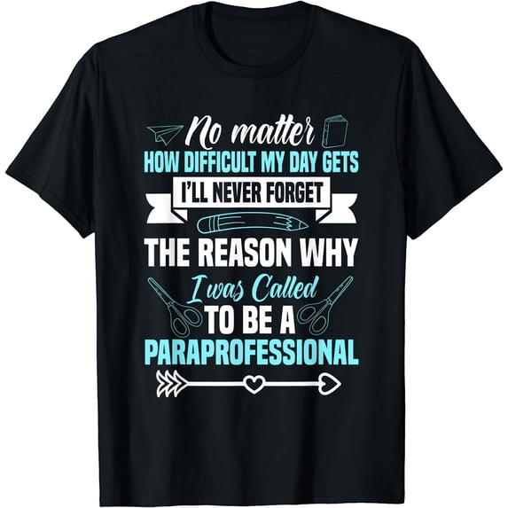 GOSMITH Paraprofessional Educator Teacher Assistant Teacher's Aide T-Shirt 147160-black