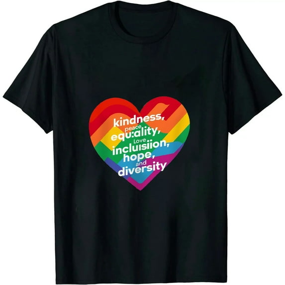GOSMITH Peace Love Equality Inclusion Diversity Human Rights T-Shirt