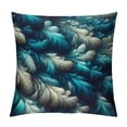 thumbnail image 1 of GOSMITH  Peacock Feather Throws Pillows Covers for Couch, Abstract Peacock Feathers Blue Decorative Pillow Cases for Men Women, Comfortable Pillow Cushion Cover for Home Sofa Bed, 1 of 5