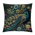 thumbnail image 1 of Leisuo  Peacock On Cherry Tree Throw Pillow Cover Beautiful Bird Feather Wings Floral Branch Botanical Pillow Case Decorative Square Cushion for Home Couch Bed, 1 of 5
