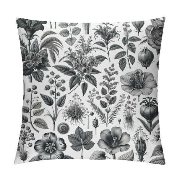 GOSMITH Pillow Cases, Pillowcases, White with Yellow Botanical Flowers Cottagecore Green Leaves Floral Garden Pattern Printed