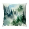 thumbnail image 1 of GOSMITH Pine Tree Throw Pillow Covers Watercolor Blue Green Square Rustic Style Natural Forest Fog Print Decorative Pillowcase Spring Summer Cushion Cover for Home Sofa Bed Outdoor, 1 of 5