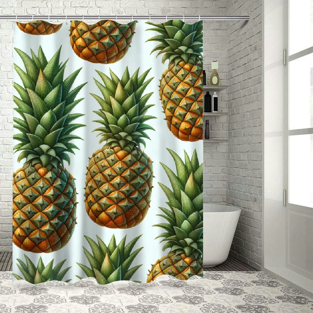 Red Apple Print Pattern Bathroom Shower Curtain
