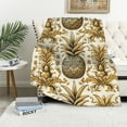 thumbnail image 1 of GOSMITH Pineapple Summer Gold Pineapple on White Flannel Fleece Blanket Gifts White, 1 of 6