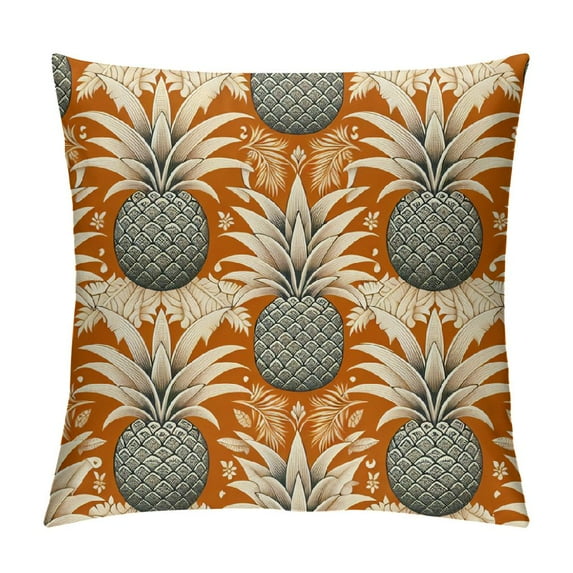 GOSMITH  Pineapple Throw Pillow Covers Summer Decoration for The Home Decorative Cushion Case Motif Pillowcase for Couch Sofa Square Orange