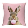 thumbnail image 1 of Leisuo Pink Animal Bunny Gum Decorative Throw Pillow Case Decorative Cushion Cover Standard Square white, 1 of 5