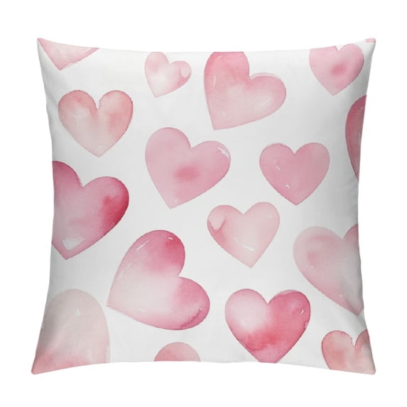 GOSMITH Pink Rabbit Hearts Throw Pillow Covers Bedroom Couch Sofa Square Pillow