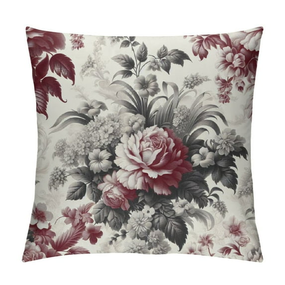 GOSMITH  Pink and Cream Floral Pillow Covers Vintage Throw Chinoiserie Flower Pillowcases Farmhouse Cushion for Couch Bed Sofa Chair Home Decor