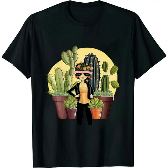 GOSMITH Plant Lover Gardening Women Garden Florist Gardener Plants T-Shirt black