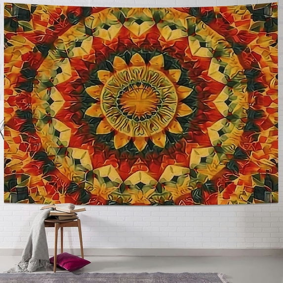 GOSMITH Popular Handicrafts Indian hippie Bohemian Psychedelic Peacock Mandala Wall hanging College Dorm Beach Throws Table Cloth Bedding Tapestry Painting