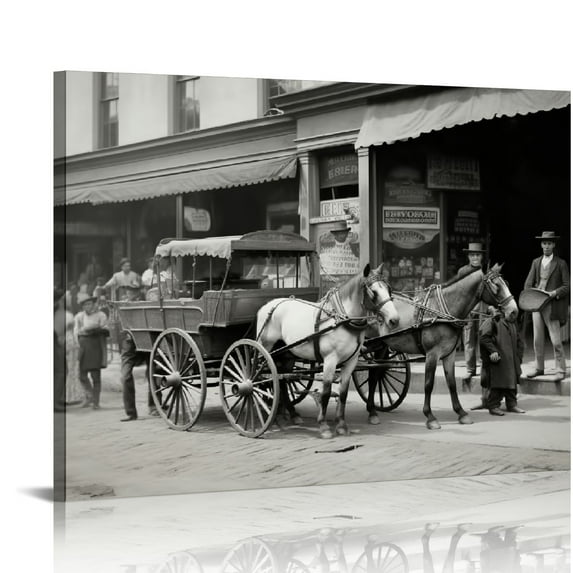 GOSMITH Posters New Orleans Market Louisiana French Market Poster Black And White Old Photographs Canvas Painting Posters And Prints Wall Art Pictures for Living Room Bedroom Decor