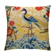 GOSMITH Queenie -  Oriental Chinese Phoenix Decorative Throw Pillow Case Cushion Cover