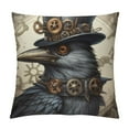 thumbnail image 1 of GOSMITH  Raven Vintage Crow Steampunk Throw Pillow,  Multicolor, 1 of 5