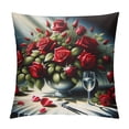 thumbnail image 1 of Leisuo  Red Rose Pillow Covers Throw Pillow Covers Rose Decorative Pillow Case Modern Home Decor for Sofa Couch Bed White, 1 of 5