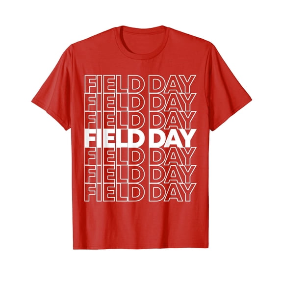 GOSMITH Retro Field Day T-Shirt School Field Day Teacher Life Shirt Happy School Fun Day T-Shirt red