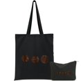 thumbnail image 1 of GOSMITH Reusable Grocery Bags 2 Pcs Canvas Tote Bags Cute Aesthetic Tote Bags with Zipper Black, 1 of 8