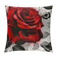 thumbnail image 1 of Leisuo Rose Butterfly Red Throw Pillow Covers Decorative Flower Gray Black Pillow Cases Cushion Covers for Sofa Couch Car Bedroom Home Decor, 1 of 5
