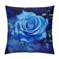 thumbnail image 1 of GOSMITH Rose Flowers Throw Pillow Covers  Soft Rose Floral Flower Pillow Cases Cushion Covers Decor Garden Flower Decorative Throw Pillowcases Romantic Blue Black Cushion Cases Bedroom, 1 of 5