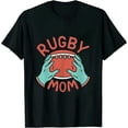 thumbnail image 1 of Leisuo Rugby Mom, Womans Rugby, Rugby Women, Rugby Gift T-Shirt black, 1 of 3