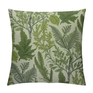 Woodland Ferns ~ Botanical Print Pillow Sham Cover