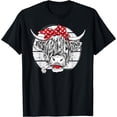 thumbnail image 1 of GOSMITH Scottish Highland Cow Cattle Hairy Cow Flowers Woman T-Shirt 145471-black, 1 of 3
