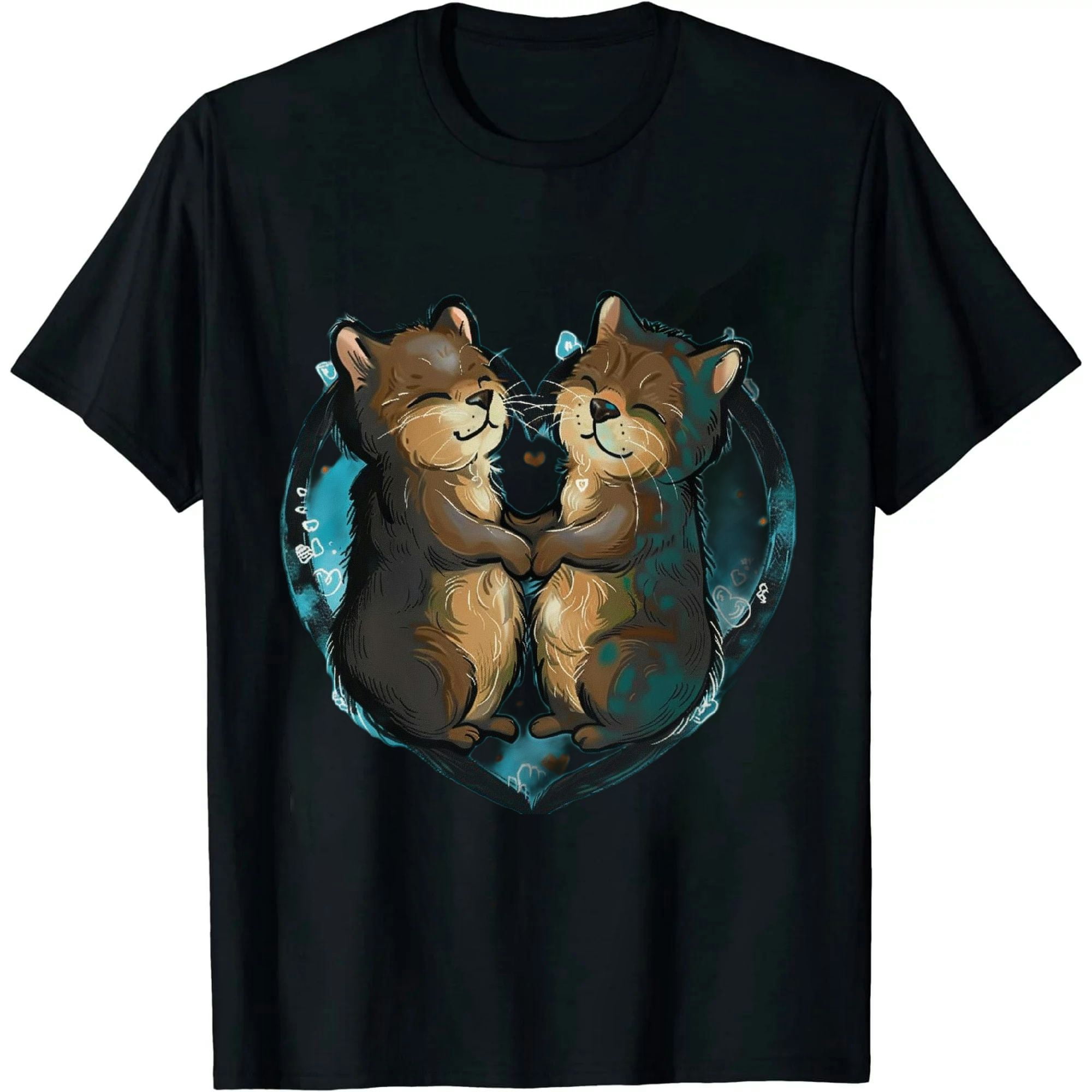 GOSMITH Sea Otter Holding Hands Animal Lover T-Shirt - Walmart.com