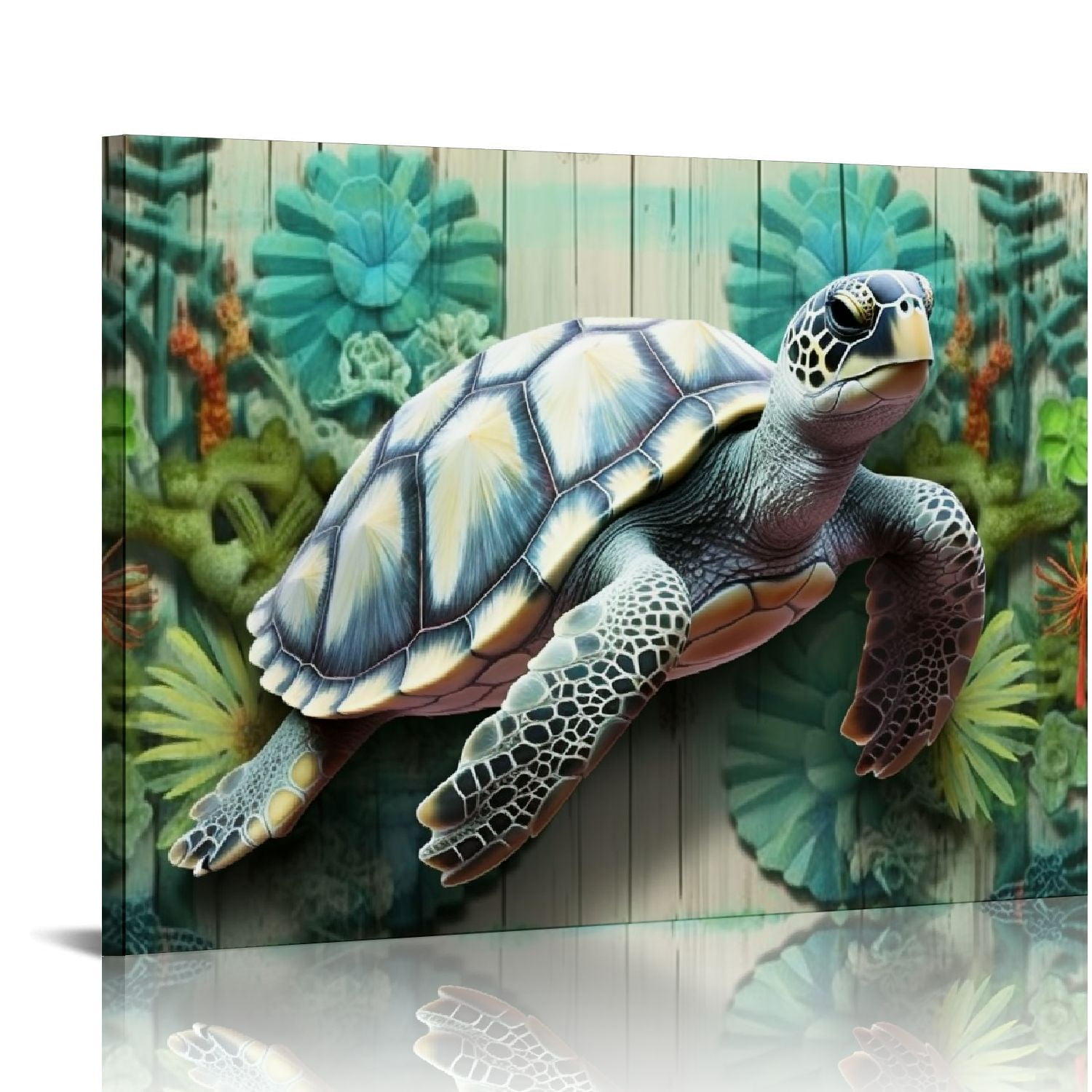 GOSMITH Sea Turtle Bathroom Decor Ocean Canvas Pictures Beach Theme
