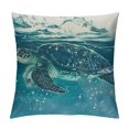 thumbnail image 1 of GOSMITH  Sea Turtle Body Pillow Case Cover - Microfiber Bed Throw Pillow Covers, Coastal Nautical Teal Starfish Summer Beach Decorative Lumbar Pillow Cover with Envelope Closure for Sofa White, 1 of 5