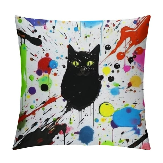 GOSMITH Set of Decorative Throw Pillow Covers Cushion Cover for Sofa Bedroom Car, Modern Abstract Art Colored Splashes of Ink