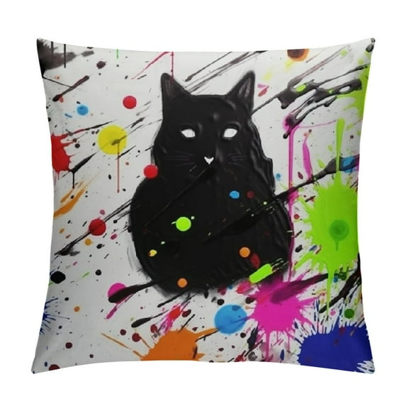 GOSMITH  Set of  Decorative Throw Pillow Covers Cushion Cover for Sofa Bedroom Car, Modern Abstract Art Colored Splashes of Ink