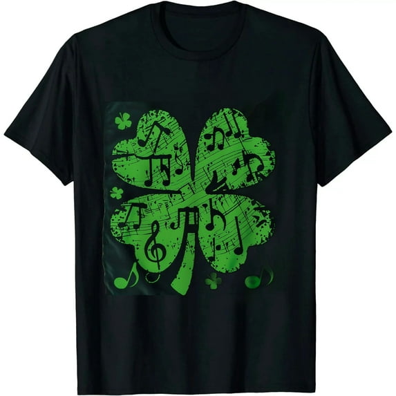 GOSMITH Shamrock Music Note St. Patrick's Day Music Teacher Musicia T-Shirt