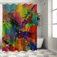 thumbnail image 1 of GOSMITH Shower Curtain Decorative Fun Splashing Splattered Paint Abstract Resembling Element Drop Wet Liquid Modern Red Textures White, 1 of 7