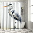 thumbnail image 1 of GOSMITH Shower Curtain Heron Watercolor Blue Heron, Multiple Sizes White, 1 of 7