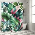 thumbnail image 1 of GOSMITH Shower Curtain Watercolor Green Leaves Tropical Palm Leaf Summer Style White, 1 of 7