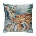 thumbnail image 1 of GOSMITH  Sika Deer Pillow Cover Piece Set, Snow Rabbit Decorative Pillowcase Winter Farmhouse Cute Forest Animal Home Cushion Cover Sofa Sofa Porch, 1 of 5