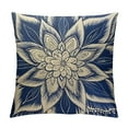 thumbnail image 1 of GOSMITH Skully Modern European Navy Blue Abstract Floral Home Sofa Decorative Throw Pillow Cover Cushion Case Square Design Printed Pillowcase, 1 of 5