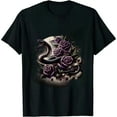 thumbnail image 1 of GOSMITH Snake and Gothic Aesthetic Purple Rose Flower T-Shirt, 1 of 3