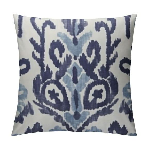 GOSMITH Sofa Decoration Pillowcases Blue and White Ikat Square Cushion Case Throw Pillow Covers Double Sides Print