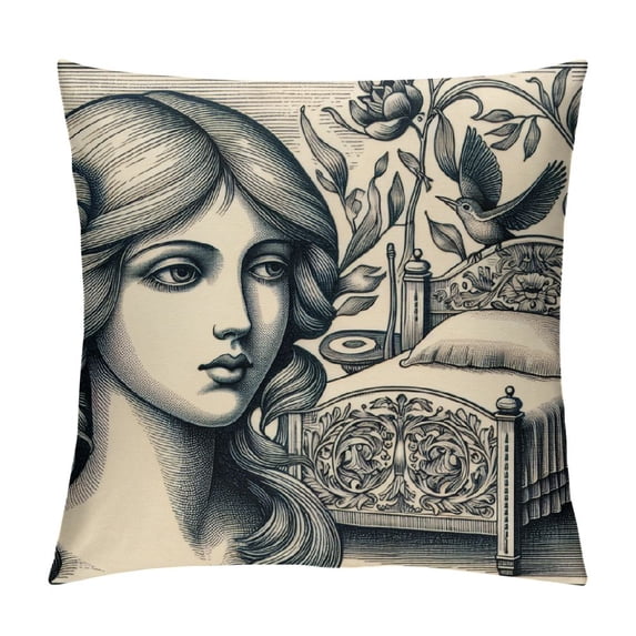 GOSMITH Soft Throw Pillow Covers Abstract Art Square Cushion Cover Outdoor Balcony Pillow Cases for for Sofa Living Room and Bed White
