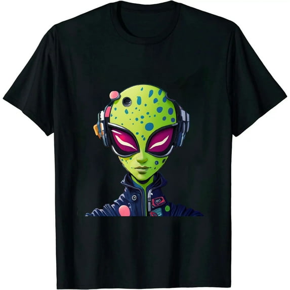 GOSMITH Splatoon Gradient Green Squid Graphic T-Shirt black
