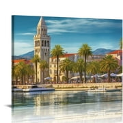 GOSMITH Split Croatia. Split Croatia (region of Dalmatia). UNESCO World Heritage Site. Diocletian Palace And Canvas Art Poster Picture Modern Family Decorative Posters Gift Wall Decor Painting
